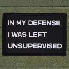 In My Defense Patch Moral Tactical Meme Military Army USA Made Hook & Loop 3x2 picture
