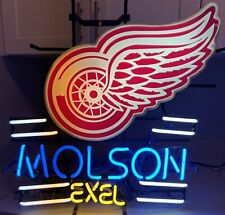 (VTG) 1996 MOLSON BEER DETROIT REDWINGS NHL HOCKEY BAR NEON LIGHT SIGN RARE picture