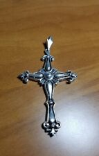 Vintage Sterling Silver Large Ornate Cross Pendant By JM picture