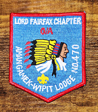 Amangamek Wipit OA Lodge 470 Vintage Lord Fairfax Chapter Virginia NCAC Patch picture