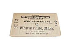 1894 NEW HAVEN TICKET WOONSOCKET RHODE ISLAND WHITINSVILLE MASSACHUSETTS picture