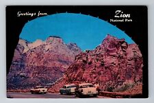 Zion National Park UT-Utah, Entrance To Tunnel, Antique, Vintage Postcard picture