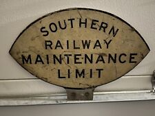 Vintage Southern Railway Maintenance Limit Reflective Metal Sign picture