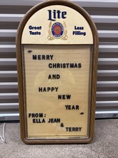 Vintage 33” X 18” Miller Lite Beer Menu Message Board Display Sign - Read picture