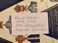 WWII Fighter Pilot Lt. Col. BENJAMIN FRANKLIN ELLIOTT 357th FG Signed 3x5 Card picture