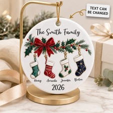 Ornament Personalized Family Name Christmas Tree Keepsake Gift picture