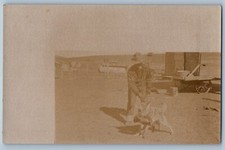 RPPC Photo Postcard Pet Wolf Coyote Hunting c1910's Unposted Antique picture
