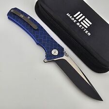 WE Knife Blitz Skreech Folding Knife Blue & Black G10 Handles VG10 Blade 711A picture