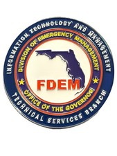 Florida Dept of Emergency Management IT Tech 2.75” Challenge Coin Governor FDEM picture