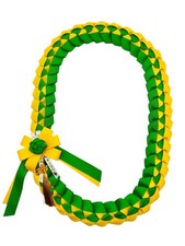 IndieCraft Grosgrain 2026 Ribbon Graduation Leis-Emerald Green & daffodil picture