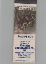 Matchbook Cover Somerset Undertaking Somerset, KY picture