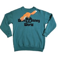 Disney Parks World Fox Hound Tod Green Crewneck Sweatshirt Small Spirit Jersey picture