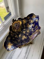 Imperial Limoges Porcelain Bowl Cobalt Blue, & Embellished in Gold picture