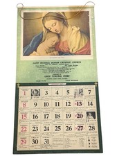 1967 St. Michael Catholic Church Port Austin MI Calendar Madonna & Child Vtg picture