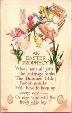 Vintage Antique Postcard Easter Anthropomorphic Womens Suffrage Rights Hen P04 picture
