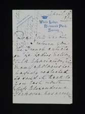 1894 Princess Mary Adelaide Duchess Teck Autograph Letter Signed ALS Raw Silk UK picture