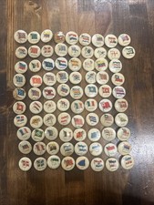 Antique 1890s Sweet Caporal Cigarette 82 Country/ Territories Flag Button Pins picture