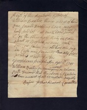 1795 Handwritten Tax Document – Providence RI – William Baxter Estate List picture