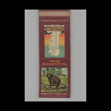 Matchbook Cover Yellowstone Park Hamilton Stores picture