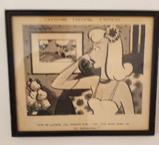 Vintage Framed Black & White Satiric Comic Strip Art by Harry Hanan Signed/Dated picture