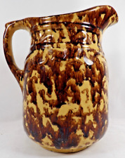 Antique Bennington Pottery Pitcher Rockingham Glaze Mottled Brown picture