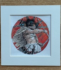 NEIL DAVID SR HOPI OLDER PAINTING OGRE WARRIOR  6.25