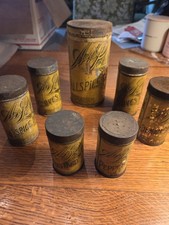 LOT OF A&P SULTANA SPICE MILLS VINTAGE TINS, ASS'T. SIZES picture