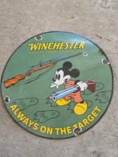 VINTAGE WINCHESTER RIFLES AND SHOTGUNS PORCELAIN SIGN 12