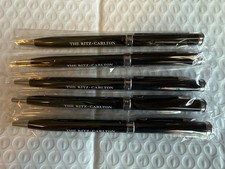 The Ritz Carlton Metal Ball Point Twist Pens Sleek Black Silver - 5 Pack NEW picture