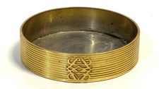 Vintage Loewe Made In Spain Gold Plated Wine Champagne Bottle Coaster picture