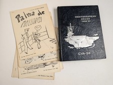 Vintage 1958-59 USS Forrestal CVA-59 Mediterranean Cruise Book PIO Port Guides picture