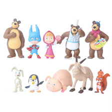 10pcs Cartoon Girl & Bear Figure Set Kids Toy Dolls picture