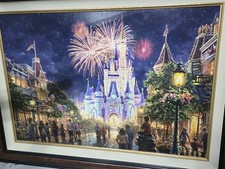 Thomas Kinkade LE Canvas (S/N) Main Street USA Walt Disney World Resort #8/271 picture