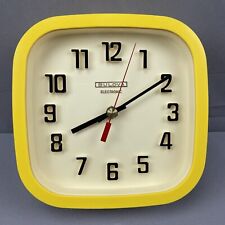 Vintage Bulova Clock Battery Operated Yellow 8