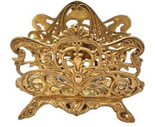 Vintage Brass Art Nouveau Designed Letter,Napkin Or Toast Holder picture