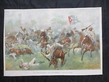 1899 Spanish American War Print - Cuban Cavalry Attack at Desmayo,  FRAME IT picture