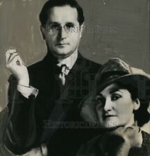 1938 Wirephoto Mrs Evangeline Stokowski and new husband Russian exprince 7X7 picture