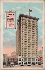 c1930s CHICAGO, Illinois Postcard YMCA HOTEL 8228 Wabash Ave. Street View KROPP picture