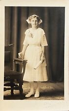 RPPC Waseca Minnesota Young Girl Lydia Kraske Real Photo Postcard c1910 picture