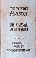 Weston Master Model 715 Meter Manual Newark NJ 1950s K.E. Hathaway Inscribed picture