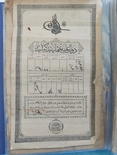 Antique Ottoman Empire Nufus Identity Document Sultan Abdulhamid II Tughra 1890s picture
