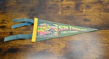 Vintage San Francisco Fishermans Wharf Souvenir Felt Pennant damaged 11 inches picture