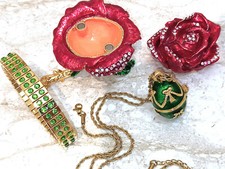 3pc Christmas Gifts for women Faberge Egg Jewelry box Fabergé jewelry SET 24k HM picture