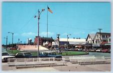 1950-60's REHOBOTH BEACH DELAWARE REHO AVENUE CLASSIC CARS BANDSTAND POSTCARD picture