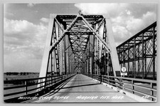 Vintage RPPC Missouri River Bridge Nebraska City NE L.L. Cook Co. Postcard picture