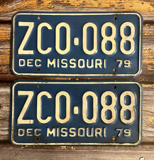 1979 Missouri Automobile License Plate Matched Pair / Set ZC0-088 picture