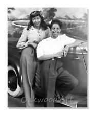 Two Friends Leaning on a Car - Studio Portrait c1940s - Vintage Photo Reprint picture
