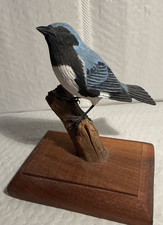 Black-throated blue Warbler Original Wood Carving signed M.A.Wilson Gaithersburg picture