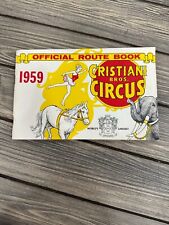Vtg CRISTIANI BROS. CIRCUS 1959 RECORD AND ROUTE BOOK picture