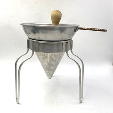 Vintage Wear Ever No 462 Aluminum Cone Colander Strainer Sieve Pestle & Stand picture